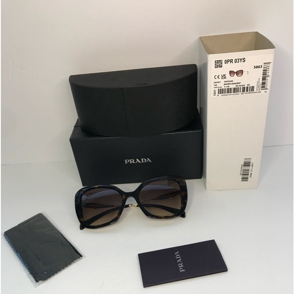 PRADA SPR 03Y VAU-6S1 butterfly sunglass honey tortoise frame brown lenses. - Picture 8 of 16